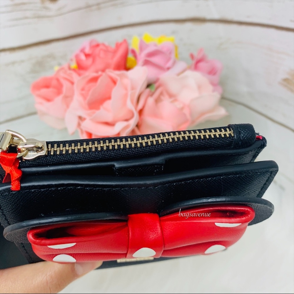 Minnie Mouse adalyn wallet Kate spade black red - Picture 2 of 8